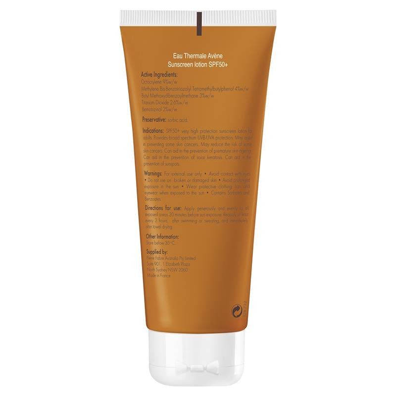 [Expiry: 07/2025] Avène Sunscreen Lotion SPF 50+ Face & Body For Sensitive Skin 100mL