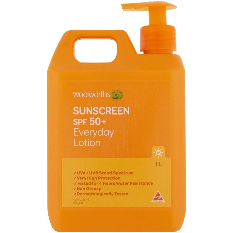 [Expiry: 10/2026] Woolworths Sunscreen SPF50+ Everyday Lotion 1 Litre