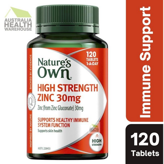 [Expiry: 02/2026] Nature's Own High Strength Zinc 30mg 120 Tablets