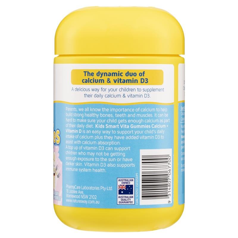 [CLEARANCE Expiry: 03/2025] Nature's Way Kids Smart Vita Gummies Calcium + D3 120 Pastilles