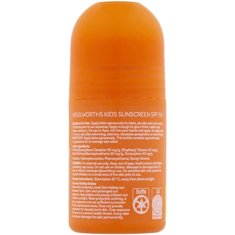 [Expiry: 11/2025] Woolworths Kids Sunscreen SPF 50+ Roll-On 75mL