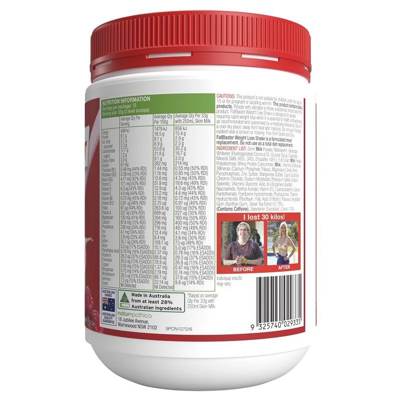 [Expiry: 10/2025] Naturopathica FatBlaster Weight Loss Raspberry Ripple Shake 430g