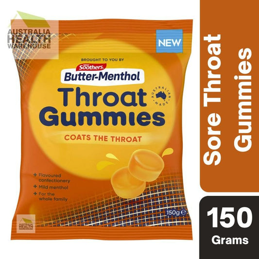 [CLEARANCE] Soothers Butter-Menthol Throat Gummies 150g January 2024