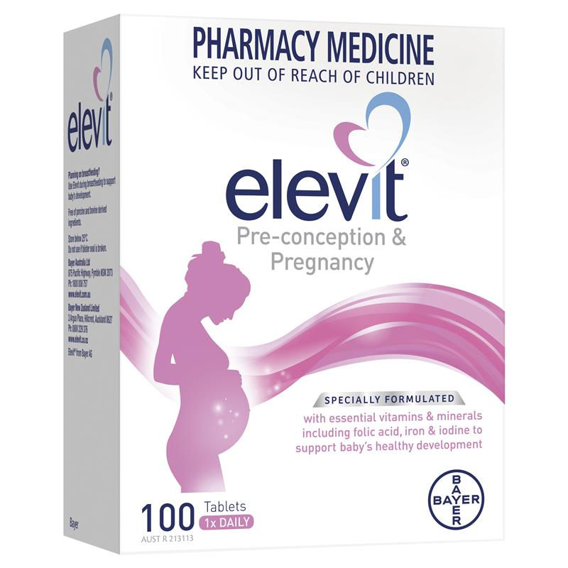 [Expiry: 09/2026] Elevit Pre-conception & Pregnancy Multivitamin 100 Tablets