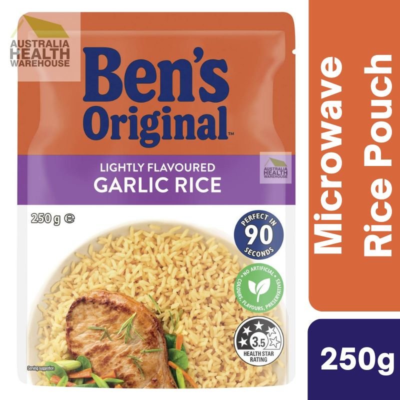 [CLEARANCE Expiry: 05/08/2024] Ben's Original Lightly Flavour Garlic Rice Microwave Rice Pouch 250g