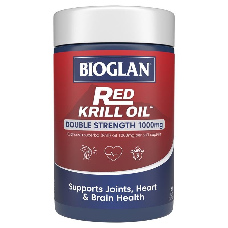 [Expiry: 05/2027] Bioglan Red Krill Oil Double Strength 1000mg 60 Capsules