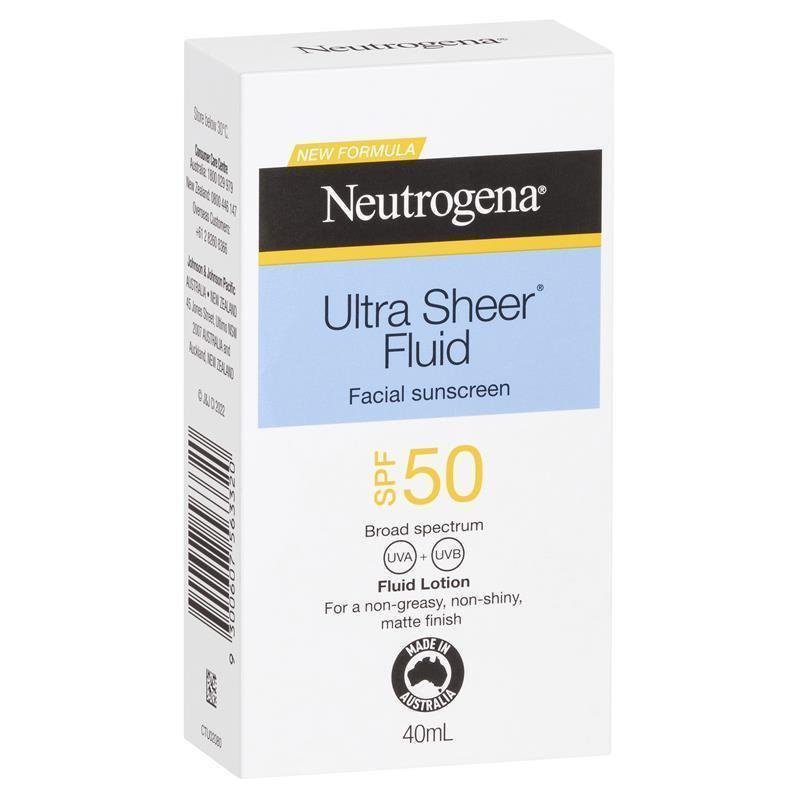 [Expiry: 11/2025] Neutrogena Ultra Sheer Fluid Facial Sunscreen SPF 50 40mL