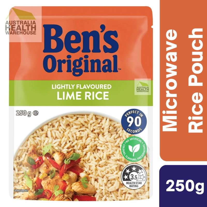 [CLEARANCE Expiry: 05/08/2024] Ben's Original Lightly Flavoured Lime Rice Microwave Rice Pouch 250g