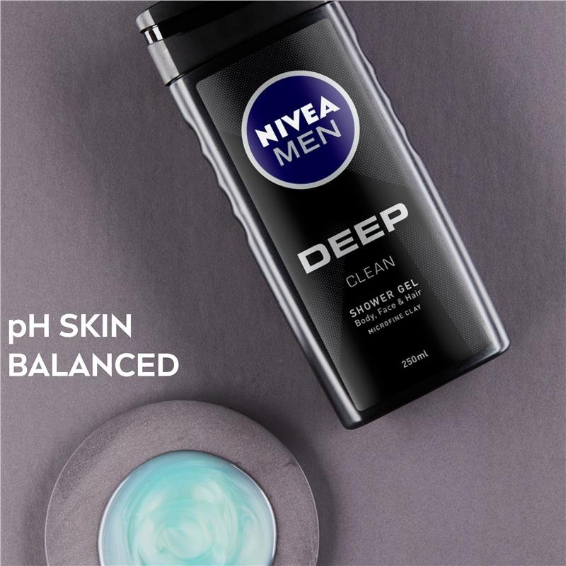 [CLEARANCE Expiry: 04/2025] Nivea Men Deep Clean Shower Gel 500mL