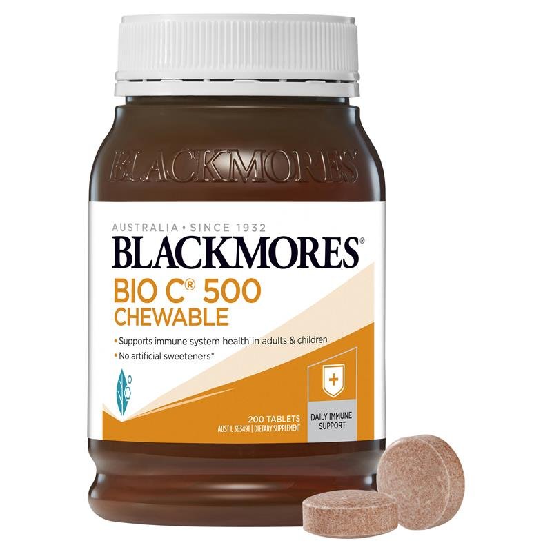 [Expiry: 05/2025] Blackmores Bio C 500mg 200 Chewable Tablets Vitamin C