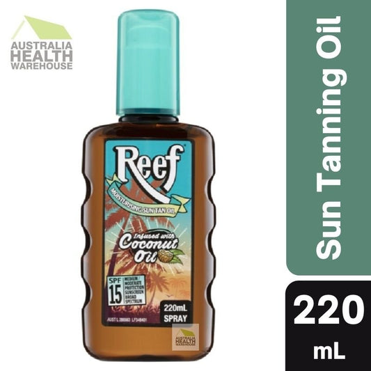 Reef Sun Tan Coconut Oil SPF15 220mL  April 2024