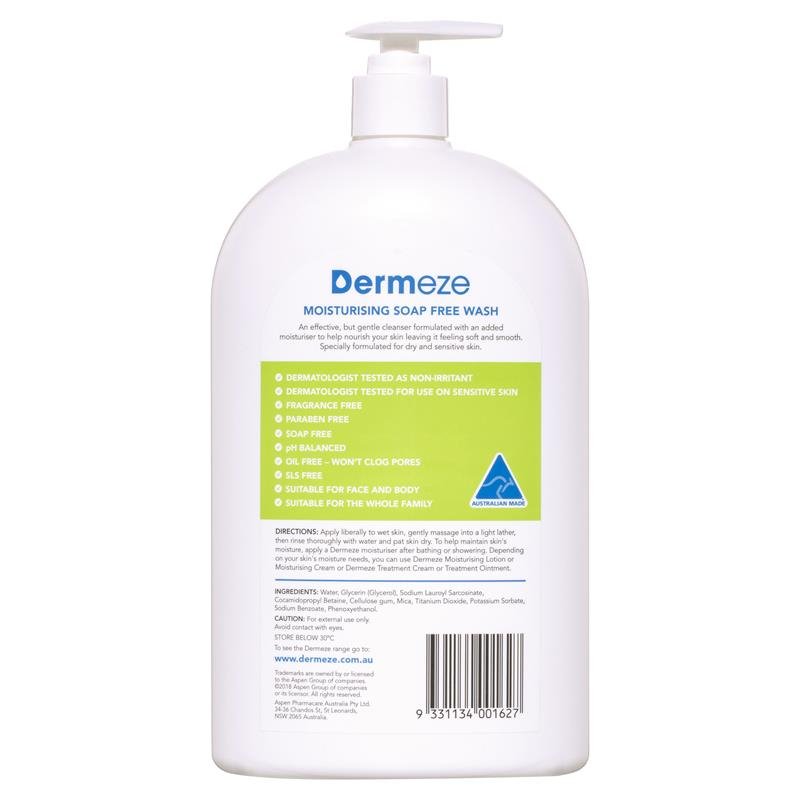 [Expiry: 03/2026] Dermeze Moisturising Soap Free Wash 1 Litre