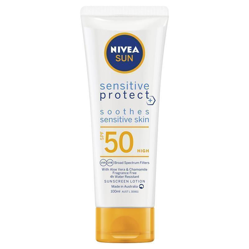 [Expiry: 10/2026] ] Nivea Sun Sensitive Protect Sunscreen Lotion SPF 50 100mL