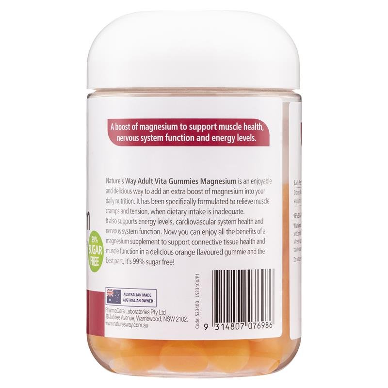 [Expiry: 06/2026] Nature's Way Adult Vita Gummies Magnesium 80 Gummies