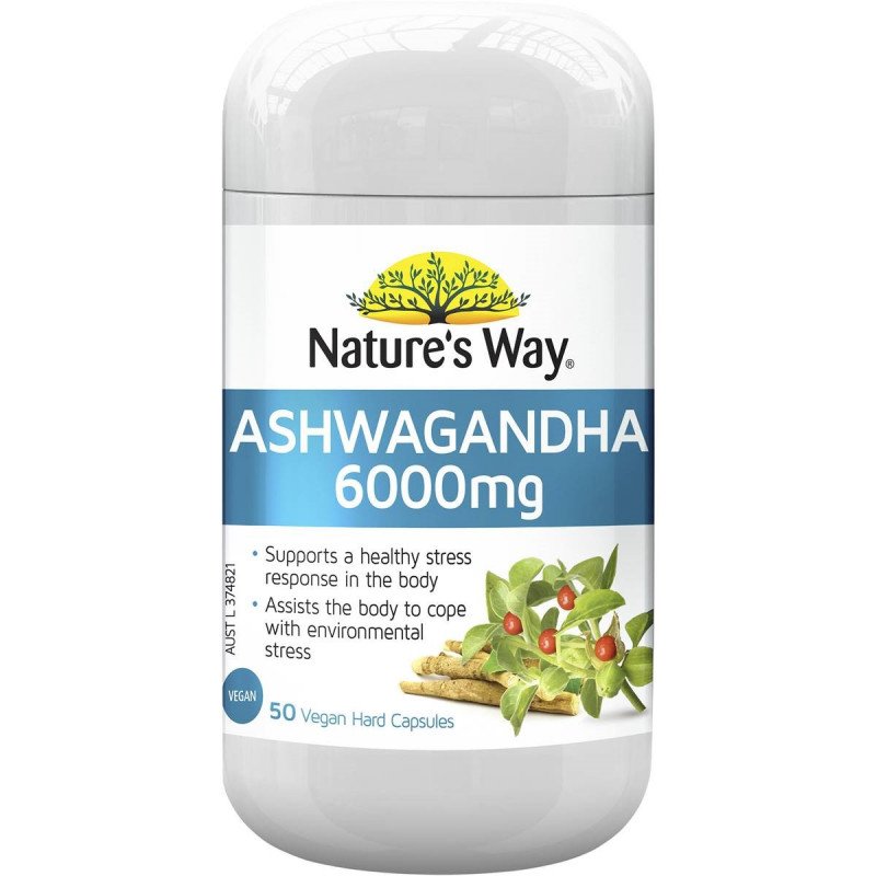 Nature's Way Ashwagandha 6000mg 50 Capsules May 2025