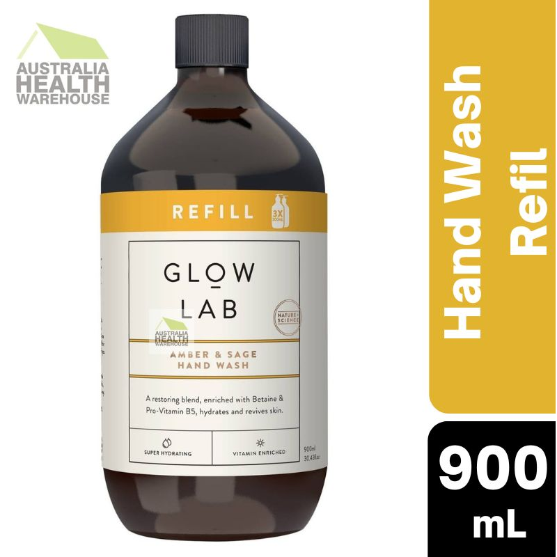 [Expiry: 02/2026] Glow Lab Amber & Sage Refill Hand Wash 900mL