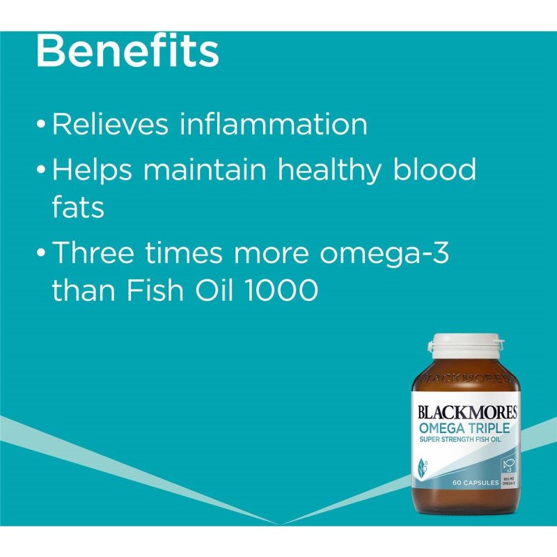 [Expiry: 04/2027] Blackmores Omega Triple Concentration Fish Oil 60 Capsules