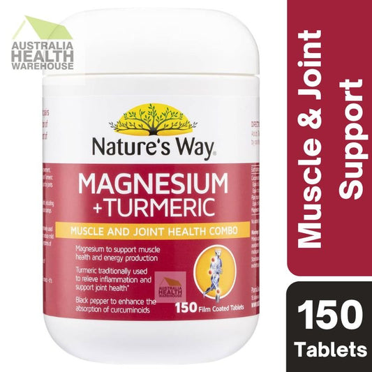 [Expiry: 01/2027] Nature's Way Magnesium Plus Turmeric 150 Tablets