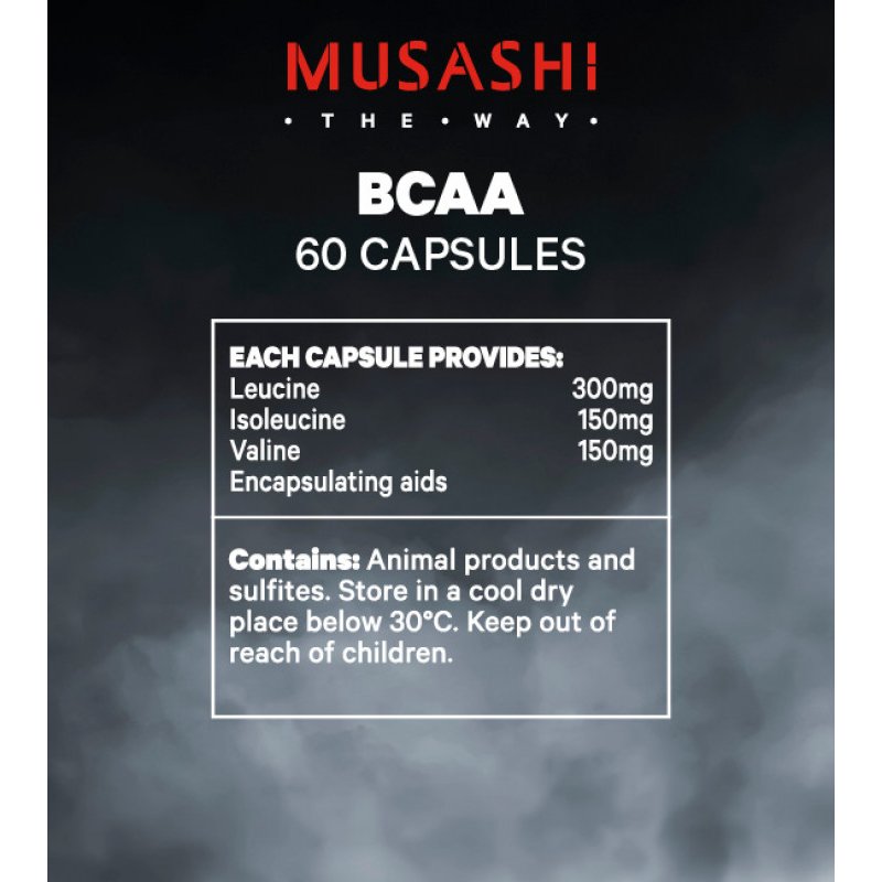 [Expiry: 03/2027] Musashi BCAA 60 Capsules