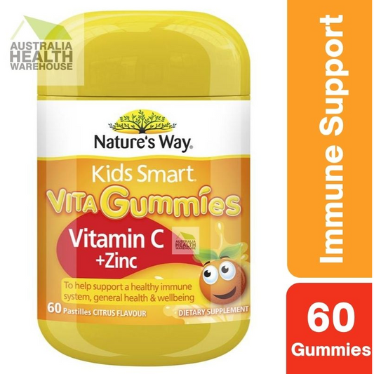 [CLEARANCE Expiry: 07/2024] Nature's Way Kids Smart Vita Gummies Vitamin C + Zinc 60 Gummies