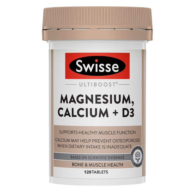 [Expiry: 05/2026] Swisse Ultiboost Magnesium, Calcium + D3 120 Tablets