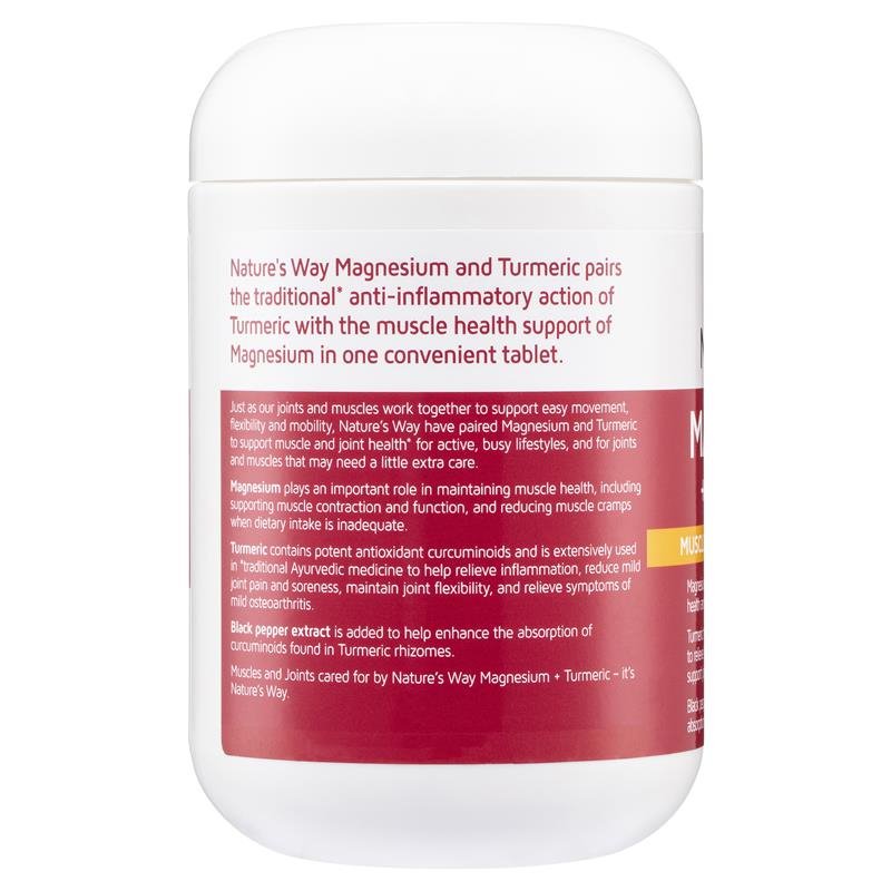 [Expiry: 01/2027] Nature's Way Magnesium Plus Turmeric 150 Tablets