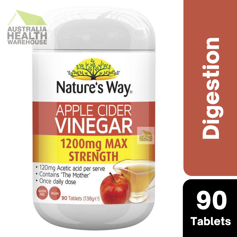 [Expiry: 01/2027] Nature's Way Apple Cider Vinegar 1200mg Max Strength 90 Tablets