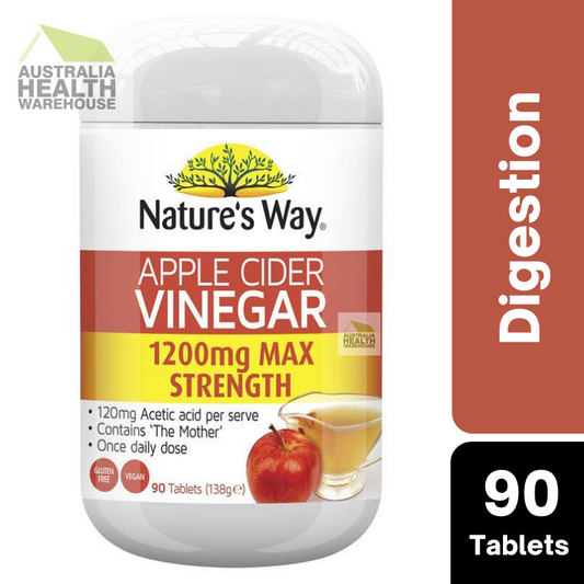 [Expiry: 04/2027] Nature's Way Apple Cider Vinegar 1200mg Max Strength 90 Tablets