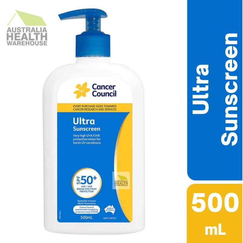 [Expiry: 07/2026] Cancer Council Ultra Pump Sunscreen SPF 50+ 500mL