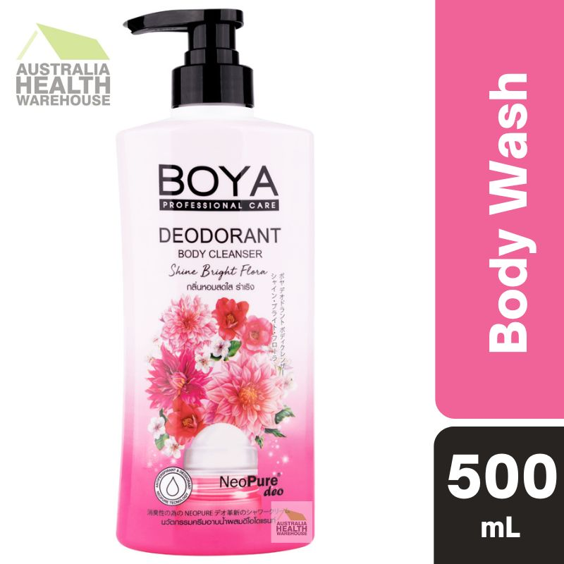 BodyWash Deodorant Cleanser Gel Boya Shine Bright Flora 500mL August 2025