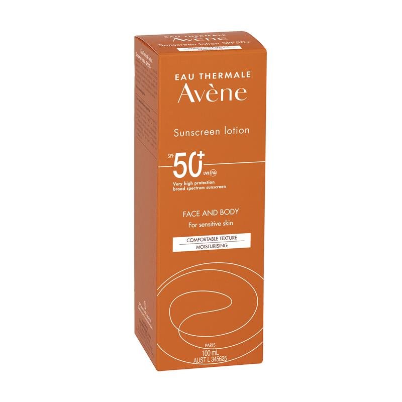 [Expiry: 07/2025] Avène Sunscreen Lotion SPF 50+ Face & Body For Sensitive Skin 100mL