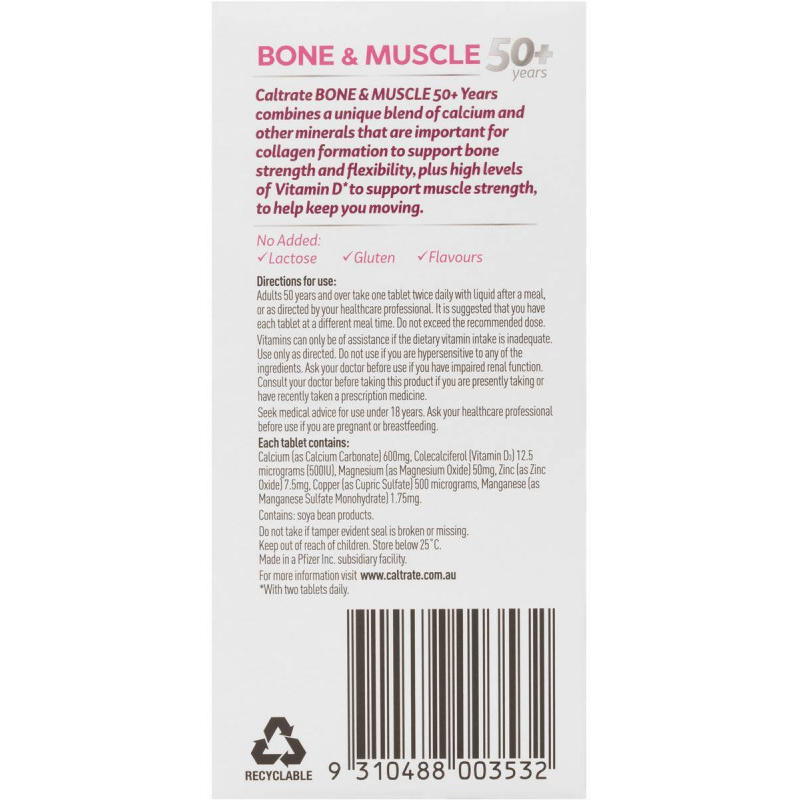 [CLEARANCE Expiry: 04/2025] Caltrate Bone & Muscle 50+ 100 Tablets