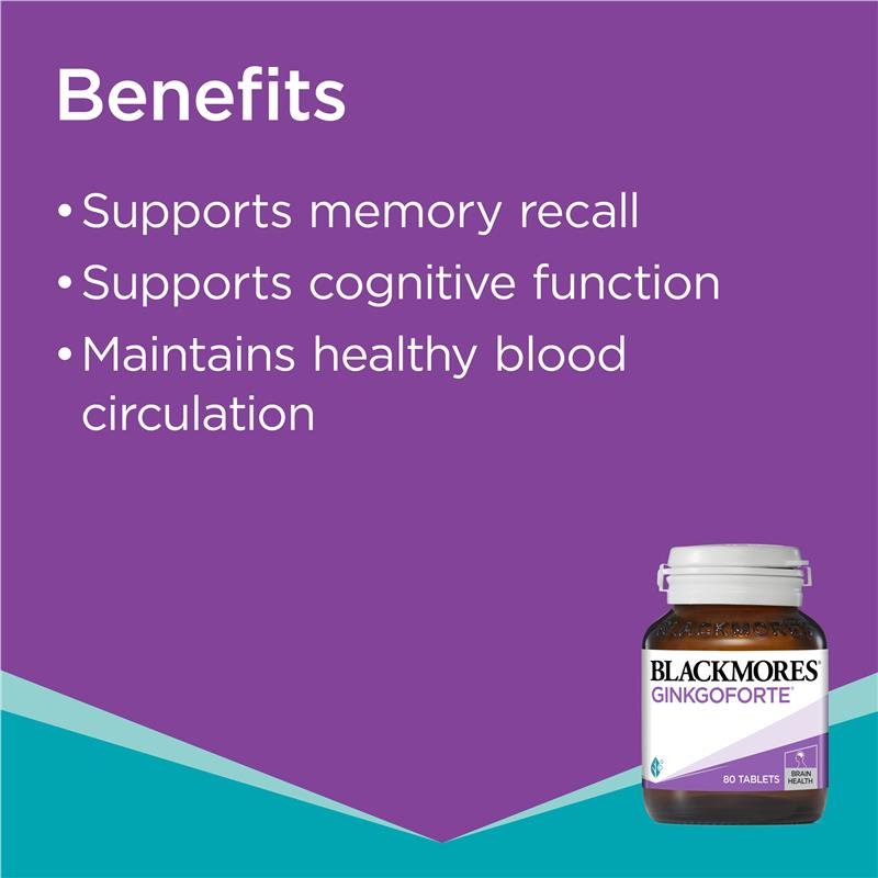 [Expiry: 11/2026] Blackmores Ginkgo Forte 2000mg 80 Tablets