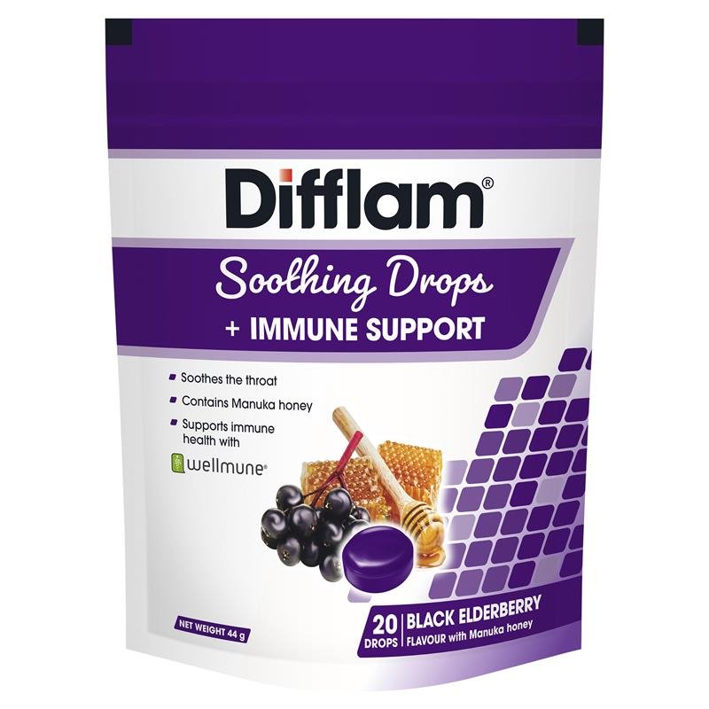 [Expiry: 06/2025] Difflam Soothing Drops + Immune Support Black Elderberry 20 Drops