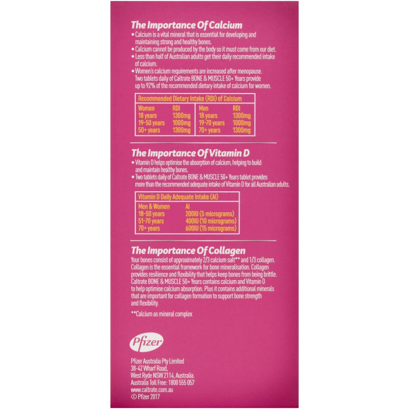 [CLEARANCE Expiry: 04/2025] Caltrate Bone & Muscle 50+ 100 Tablets