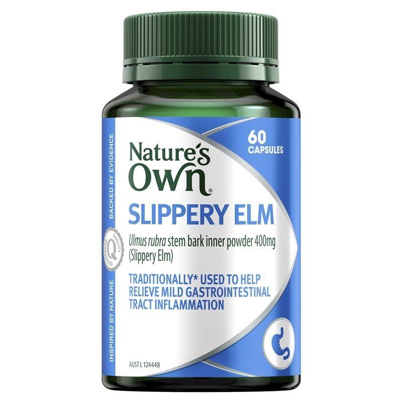 [Expiry: 10/2026] Nature's Own Slippery Elm 400mg 60 Capsules