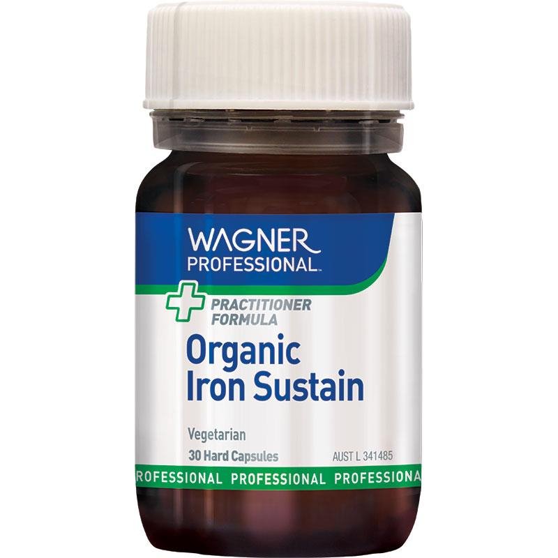 [CLEARANCE Expiry: 07/2024] Wagner Professional Organic Iron Sustain 30 Vegetarian Capsules