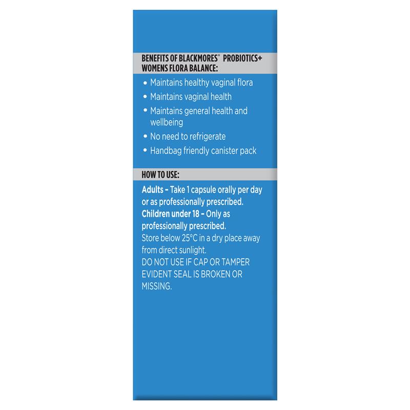 [Expiry: 01/2026] Blackmores Probiotics+ Womens Flora Balance 30 Capsules