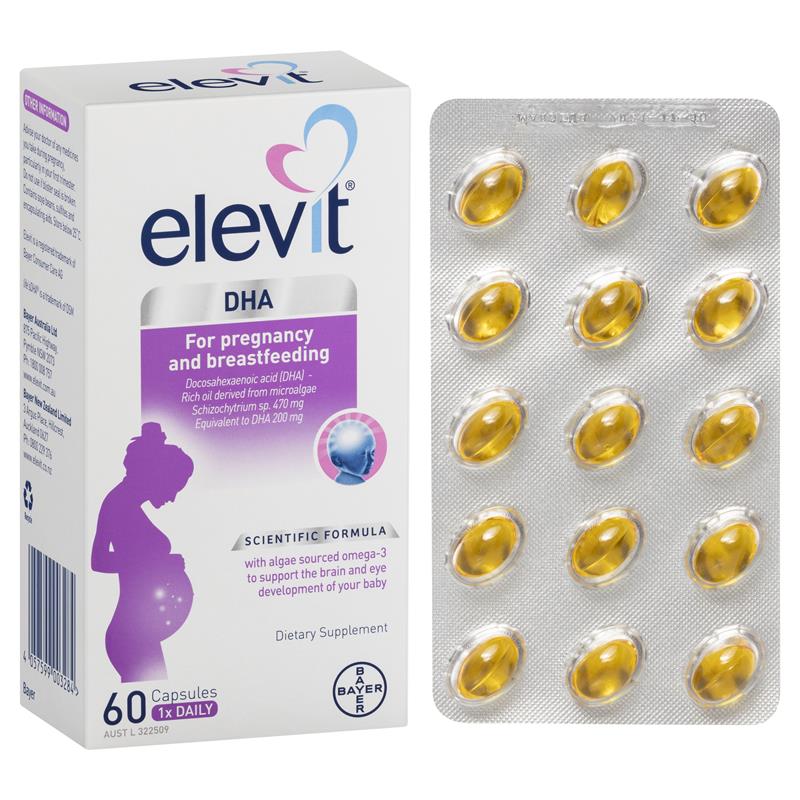 Elevit DHA For Pregnancy and Breastfeeding 60 Capsules October 2023