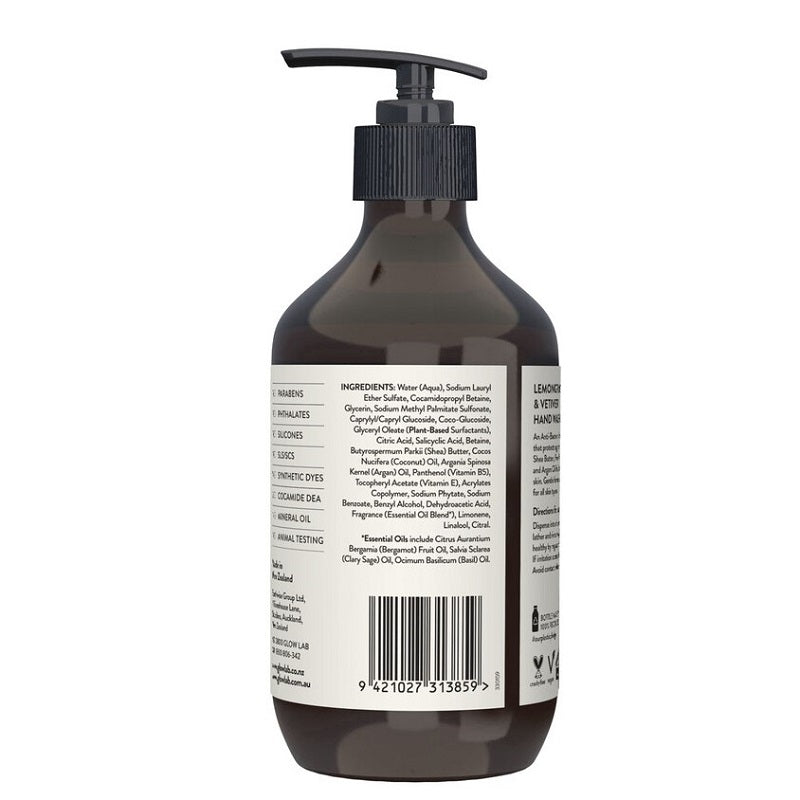 [Expiry: 12/2025] Glow Lab Lemongrass & Vetiver Hand Wash Anti-Bacterial 300mL