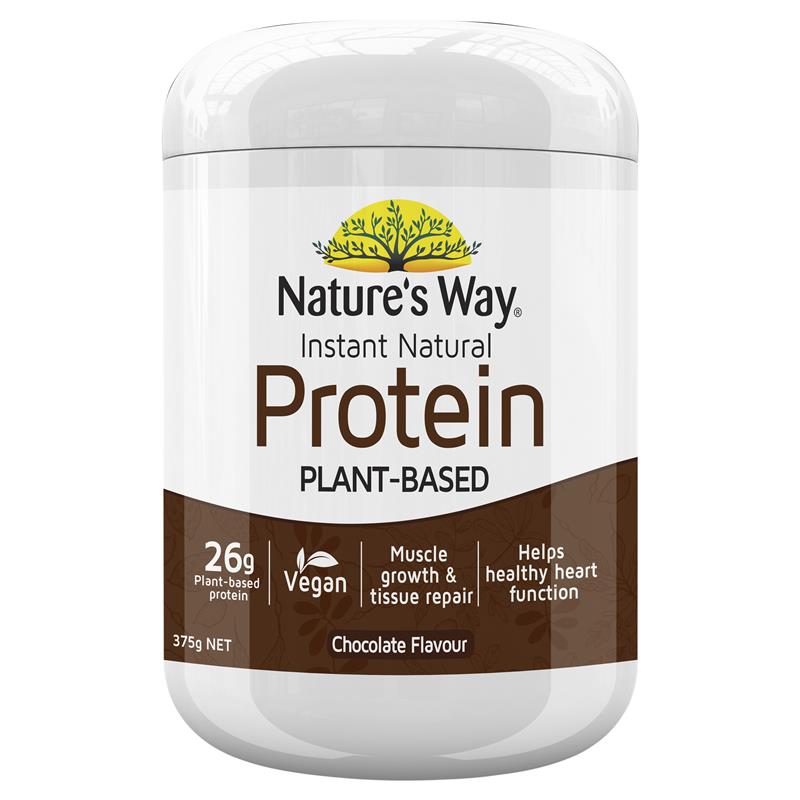 [Expiry: 06/2025] Nature's Way Instant Natural Protein Plant-Based Powder Chocolate Flavour 375g