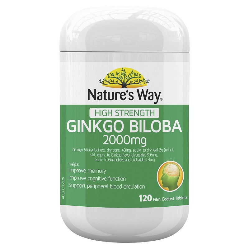 [Expiry: 04/2026] Nature's Way High Strength Ginkgo Biloba 2000mg 120 Tablets