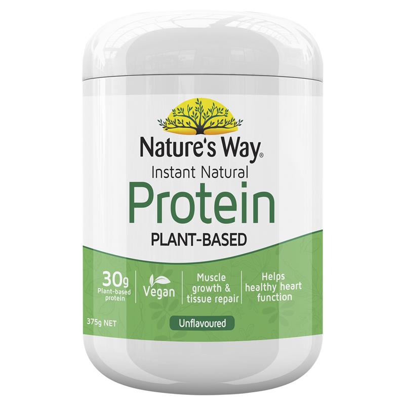 [Expiry: 06/2025] Nature's Way Instant Natural Protein Plant-Based Powder Unflavoured 375g