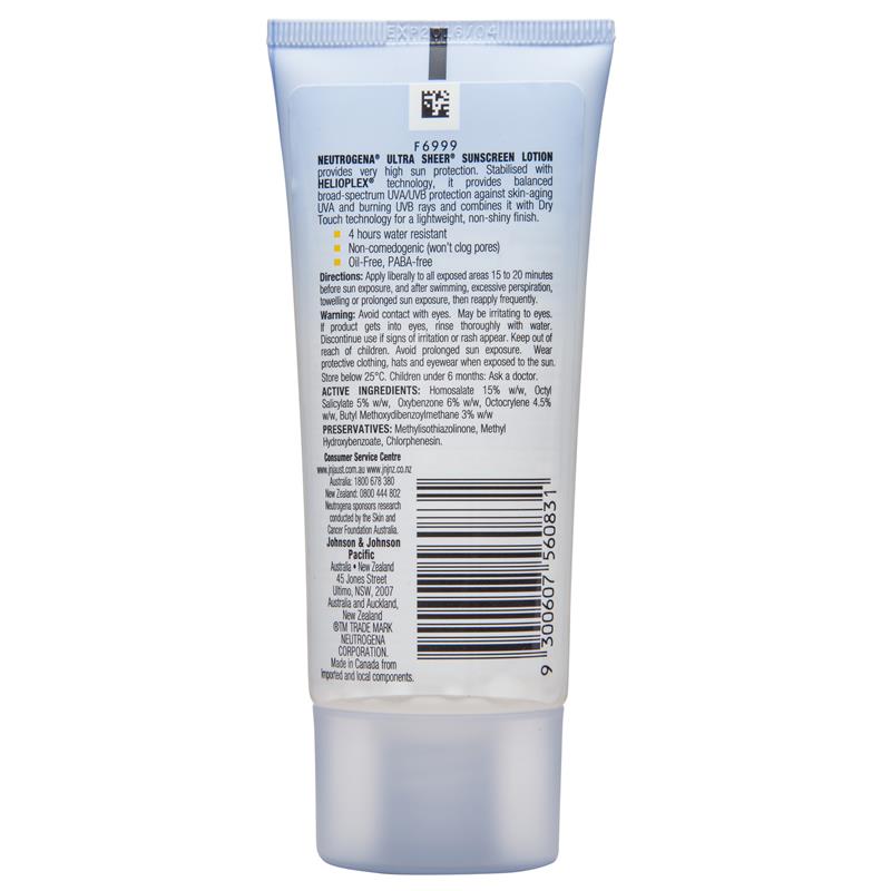 [Expiry: 06/2025] Neutrogena Ultra Sheer Dry-Touch Sunscreen Lotion SPF50+ 85mL