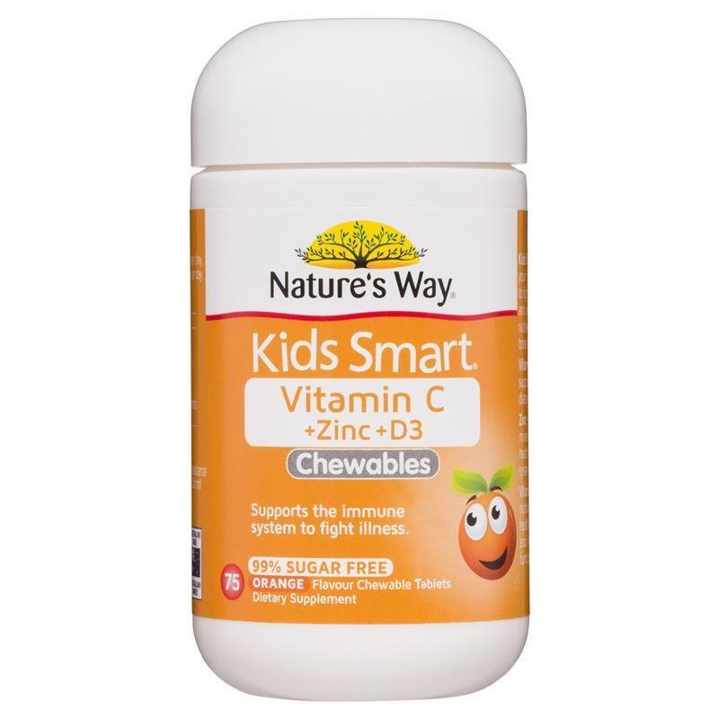 [Expiry: 05/2026] Nature's Way Kids Smart Vitamin C + Zinc & D3 Chewables 75 Tablets