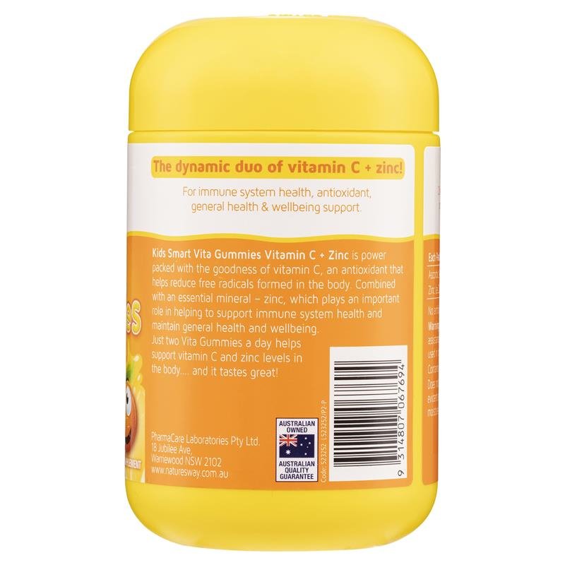 [CLEARANCE Expiry: 10/2024] Nature's Way Kids Smart Vita Gummies Vitamin C + Zinc 120 Pastilles