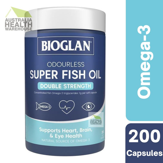 [Expiry: 07/2026] Bioglan Odourless Super Fish Oil Double Strength 200 Capsules