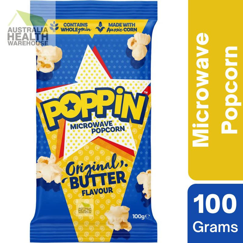 [Expiry: 20/02/2026] Poppin Microwave Popcorn Original Butter Flavour 100g