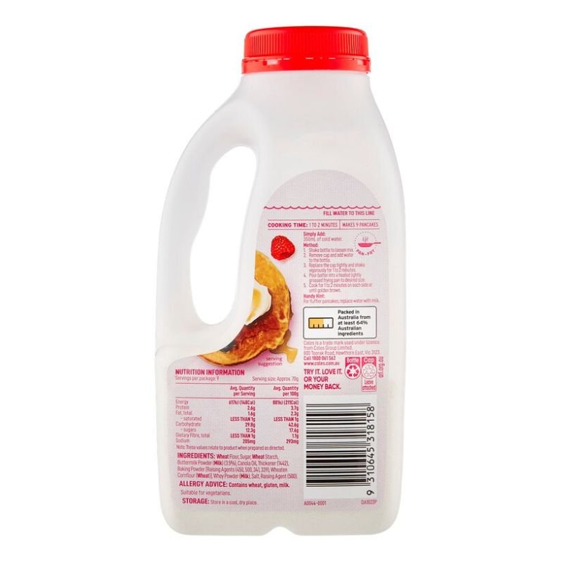 [Expiry: 10/10/24] Coles Buttermilk Pancake Shake Mix 350g