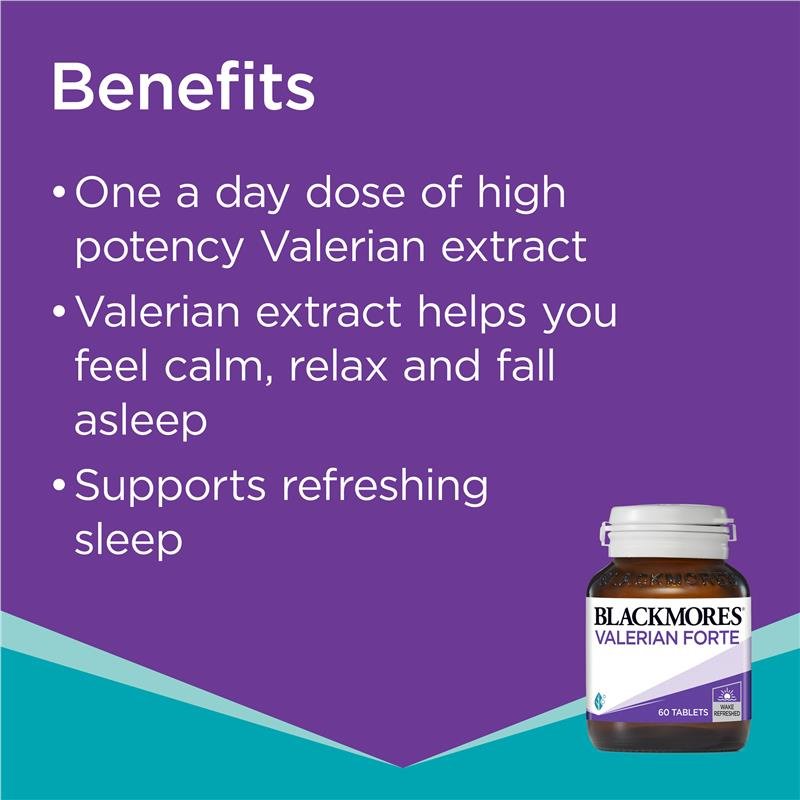 [Expiry: 10/2025] Blackmores Valerian Forte 2000mg 60 Tablets